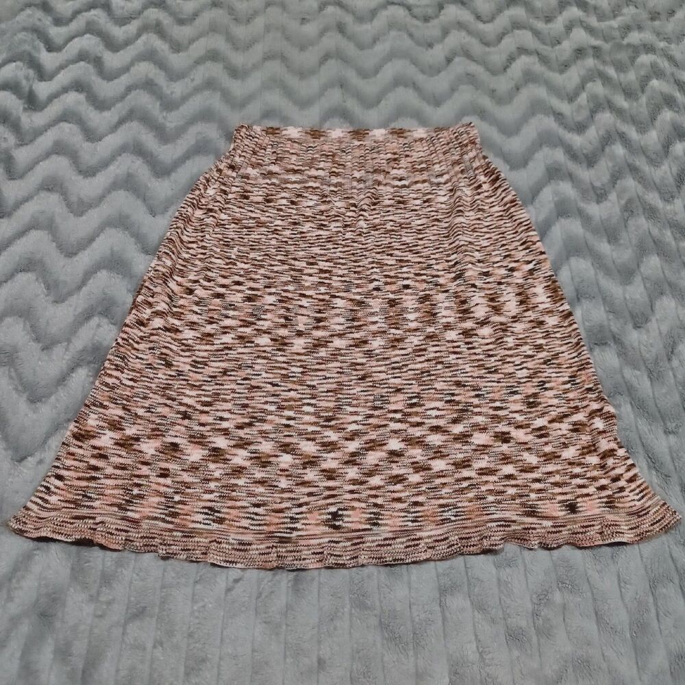 Beth Bowley Womens Size S Pink Elastic Waist Ruffle Hem Skirt